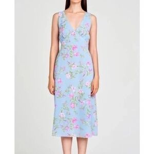 WAYF Dahlia Floral Print Sleeveless Midi Dress, Small NWT
